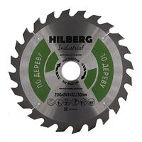 Диск пильный по дереву Hilberg Industrial 200х24Тх32/30 мм 7600 об/мин