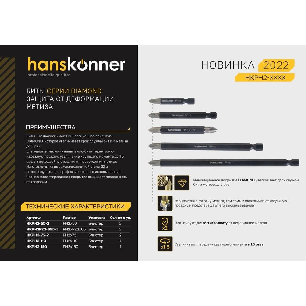 Биты Hanskonner HKPH2-75-2 - фото 5
