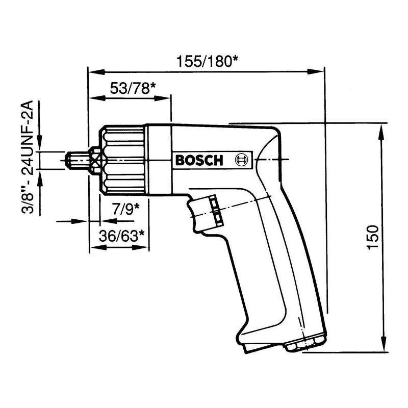 Пневматическая дрель Bosch Дрель 6 мм, БЗП