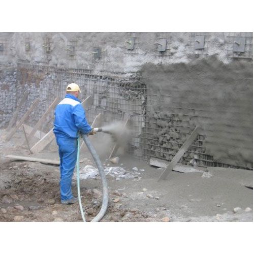 Урепление стен строящегося здания методом торкретирования (Filamos SSB-24.1)