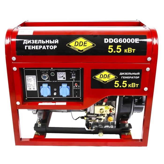 Дизельный генератор DDE DDG6000E (2 розетки 220 В)