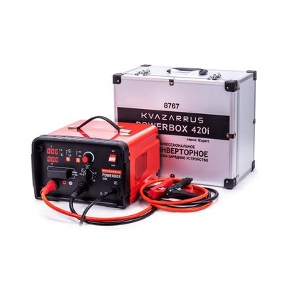 Инверторное пуско-зарядное устройство FoxWeld KVAZARRUS PowerBox 420i, таймер, алюминиевый кейс - фото 1