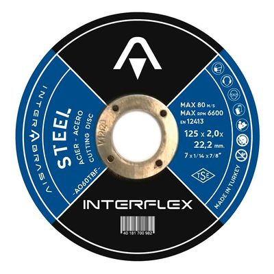 Круг отрезной по металлу INTERFLEX 125x2,0x22 ,23