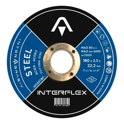 Круг отрезной по металлу INTERFLEX 180x2,5x22 ,23