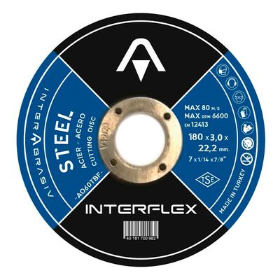Круг отрезной по металлу INTERFLEX 180x3,0x22 ,23