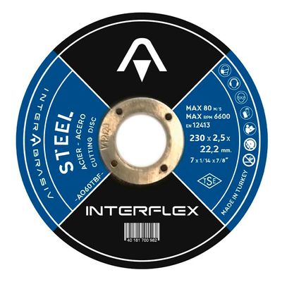 Круг отрезной по металлу INTERFLEX 230x2,5x22 ,23