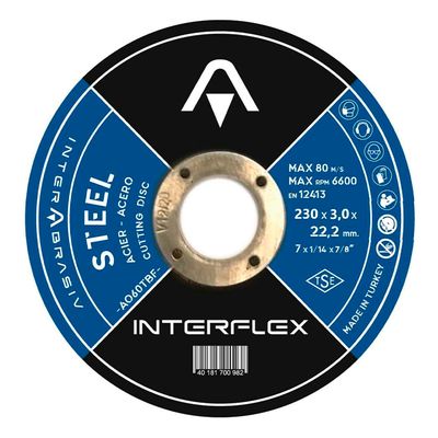 Круг отрезной по металлу INTERFLEX 230x3,0x22 ,23