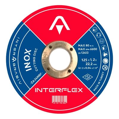 Круг отрезной по нержавеющей стали (Inox) INTERFLEX 125x1,2x22 ,23