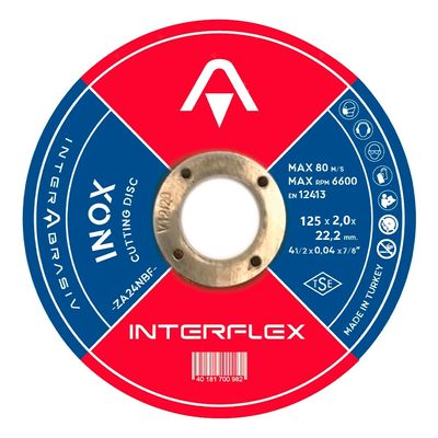 Круг отрезной по нержавеющей стали (Inox) INTERFLEX 125x2,0x22 ,23