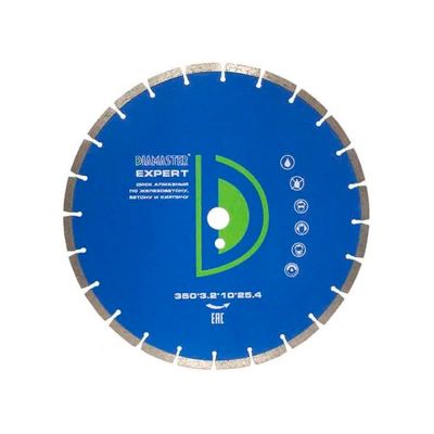 Алмазный диск сегментный Diamaster Expert 350x25,4x3,2x10 мм 24z