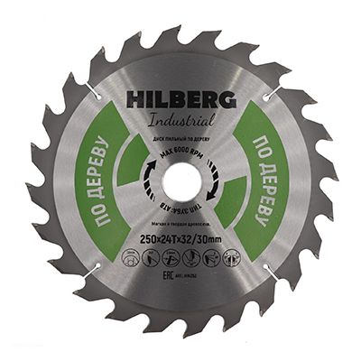 Диск пильный по дереву Hilberg Industrial 250х24Тх32/30 мм 6000 об/мин