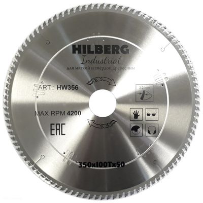 Пильный диск Hilberg Industrial 350x50x100T для резки древесины