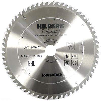 Диск для резки дерева Hilberg Industrial 450x50x60T