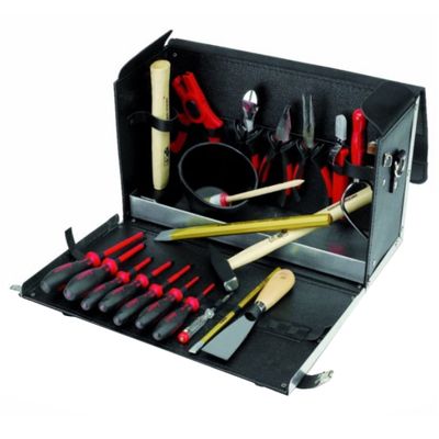 Набор профессионального инструмента CIMCO в кожаной сумке для подмастерьев-электриков из 24 предмета