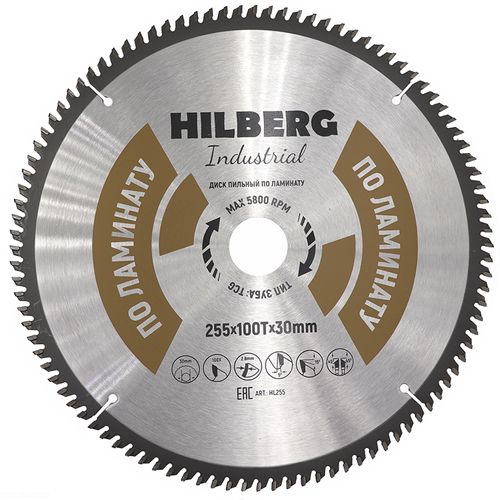 Диск пильный по ламинату TD Hilberg Industrial 255x30x100T