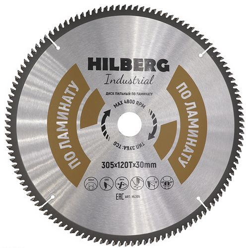 Диск пильный по ламинату TD Hilberg Industrial 305x30x120T