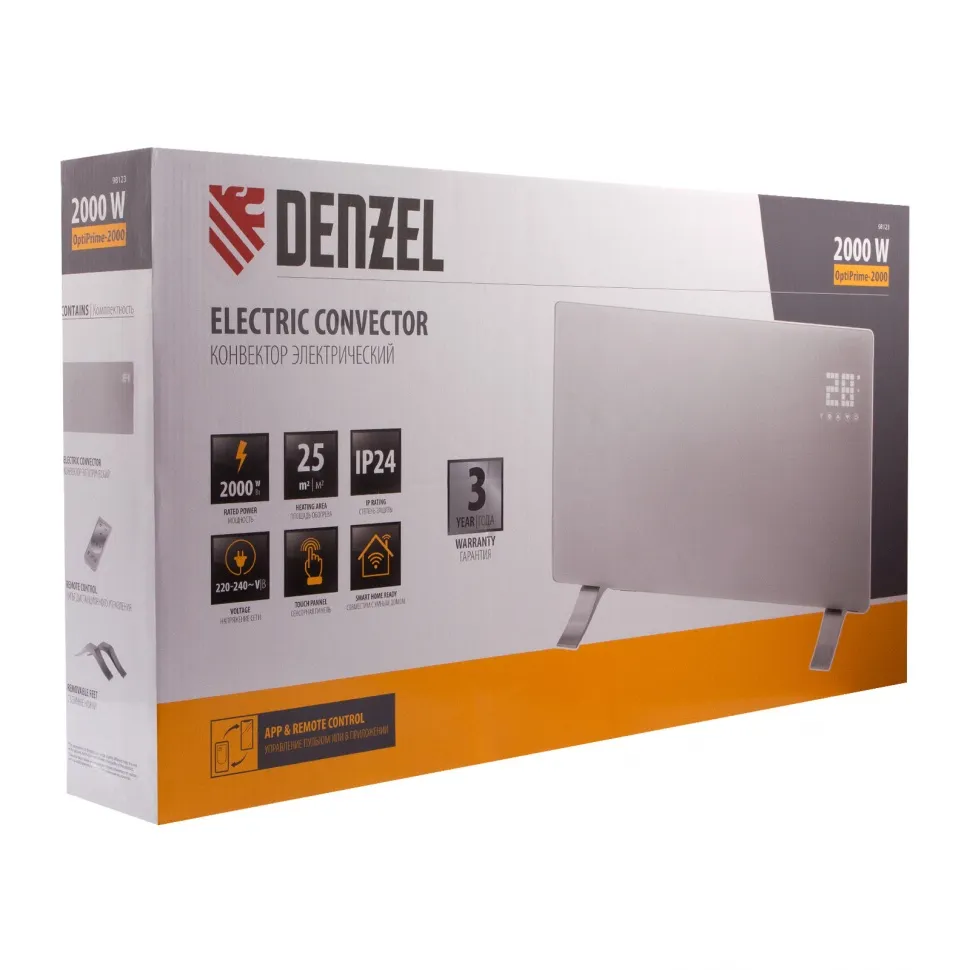 Конвектор электрический Denzel OptiPrime-2000, Wi-Fi, тачскрин, цифровой термостат, 2000 Вт - фото 15