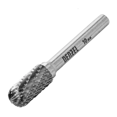 Борфреза по металлу твердосплавная Denzel цилиндрическая закругленная, тип-С, 10 мм - фото 1
